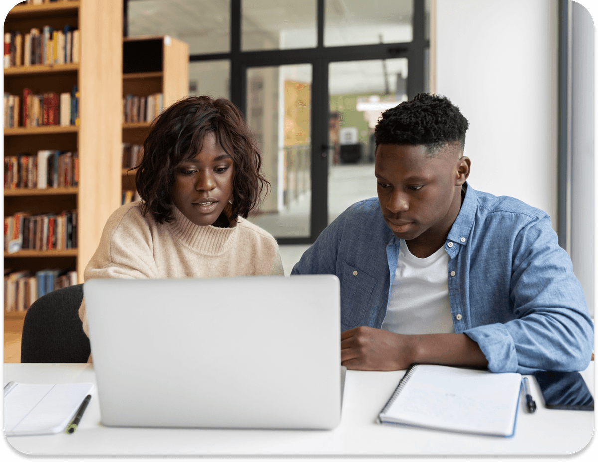Two students studying together